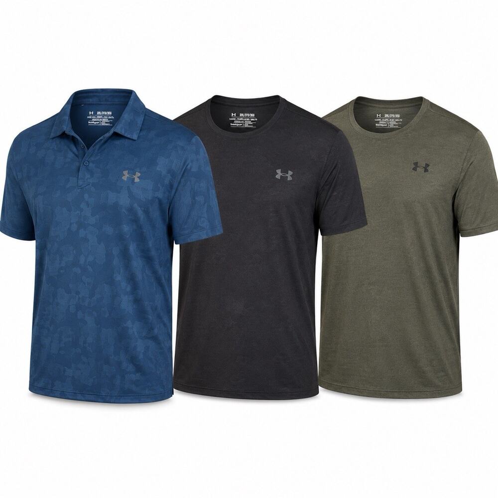 Under Armour 3XL Shirt Bundle HeatGear Polo Performance Golf Tees Mens